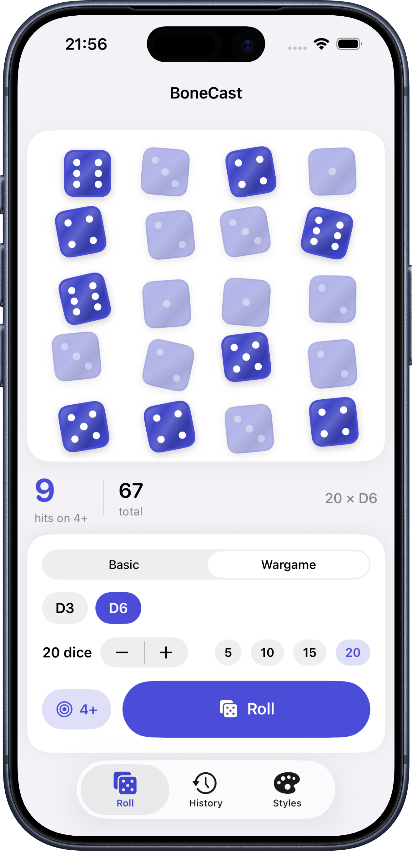 BoneCast dice roller